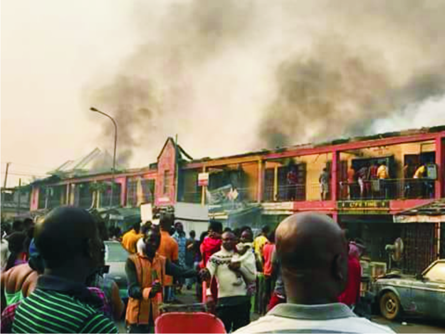 burnt tetlow plaza in Imo